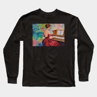 Pianist woman Long Sleeve T-Shirt